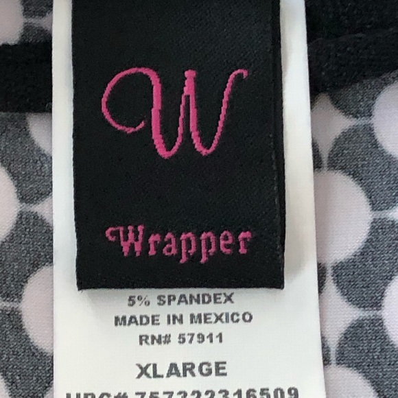 W Wrapper Dress Size XL Black White Wrap Sundress - Picture 4 of 7